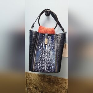 Brahmin Blue Crocodile-Embossed Women's Bag